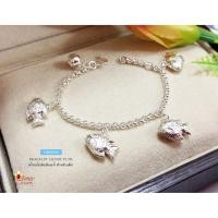ราคา สร้อยข้อมือเงินแท้สำหรับเด็ก ลายผ่าหวาย ห้อยตุ้งติ้งปลาลาย 4 ตัว (งานไทย) HB0096 (1122656941)