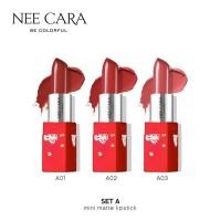 ราคา NEE CARA MINI SET LIP 3 PIECE UNICORN N664 นีคาร่า ลิปสติก ยูนิคอร์น เนื้อครีมแมท เซ็ต 3 แท่ง (7479660761)