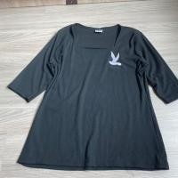 ราคา เสื้อพลัสไซต์แขนสามส่วน ผ้าร่อง ปักนก (5825514024)