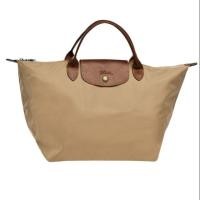ราคา Sale กระเป๋า Longchamp Le Pliage ไซส์ M หูสั้น สีเบจ ของแท้ (1805232269)
