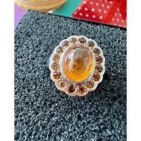 ราคา แหวนเงิน 925 แท้ ฝังพลอยส้มสเปสซาไทต์ น้ำหนัก 6.95 กะรัต ล้อมพลอยซิทริน จำนวน 16 เม็ด (22347348477)