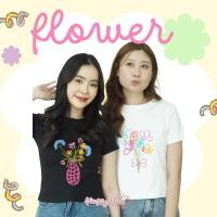 ราคา fluffygirls เสื้อครอป babytee ครอปผ้านุ่ม สีขาวสีดำ flower (25611984196)