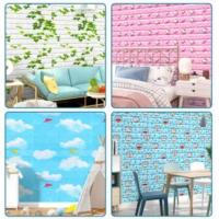 ราคา ถูกสุดวอลเปเปอร์ลายไม้ ลายการ์ตูน ลายอิฐ 70*77cm วอลเปเปอร์ติดผนัง 3 มิติ Wallpaper 3D มีกาวในตัว สติ๊กเกอร์ติดผนัง (25205138075)