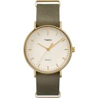 ราคา Timex นาฬิกาข้อมือ รุ่น FAIRFIELD OLIVE LEATHER STRAP GOLD CASE 41MM (284813712)