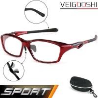 ราคา SPORT แว่นตา ทรงสปอร์ต รุ่น VEIGOOSHI TR 8021 C-2-1 สีแดง วัสดุ TR-90 เบาและยืดหยุ่นได้ (386610572)