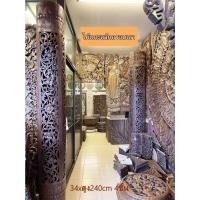 ราคา เสาไม้สัก แกะสลักลายดอกไม้ รัศมี 34xสูง 240cm หนาครึ่งนิ้ว เสาไม้ ไม้แกะสลักครอบเสา 1เสาแยก4ชิ้น ตกแต่งเสา กล่องไฟ (16727678571)