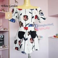 ราคา จั๊มกางเกงทิวลิป งานสวยมาก มือ1 ป้ายห้อย งานป้าย : White Garden (2026951796)