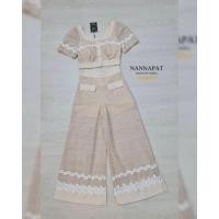 ราคา Goodslookเสื้อผ้างานป้าย Valley Girl เซ็ตลูกไม้2ชิ้น เสื้อครอป+กางเกงขายาว (23606952309)