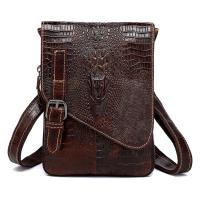 ราคา กระเป๋าหนังแท้ ผู้ชาย ใบเล็ก ลายหนังจระเข้ รุ่นLB66 (สีน้ำตาล) (24613738143)