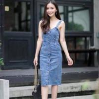 ราคา เดรสยีนส์ผ้ายืด งานป้าย (1805001675)
