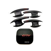 ราคา เบ้ารองมือเปิด+ครอบฝาถังน้ำมัน CITY ซิตี้ปี 2008-2013 สีดำด้านโลโก้แดง (8868898134)