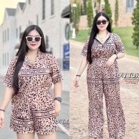 ราคา สาวอวบ ชุดเซ็ตสาวอวบ เซ็ตเชิ้ตคอปก ลายเสือ กางเกงขาสั้น ขายาว อก 38 40 42 44 46 (12769427100)