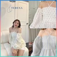 ราคา เสื้อเปิดไหล่เเขนยาว งานสม็อกไขว้หน้า เสื้อไหมพรมแขนยาว เสื้อเปิดไหล่ แขนยาวแฟชั่นผู้หญิง (23308198473)