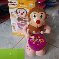 ราคา ลิงตีกลอง ✔หมุนได้รอบทิศ ✔มีไฟ ✔มีเสียง (6634935254)