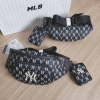 ราคา แท้ 100% กระเป๋า MLB monogram Hip Sack กระเป๋าคาดอก คาดหลัง คาดเอว สีดำ NY สินค้าของแท้ 100% จากช้อปเกาหลี (17980132719)