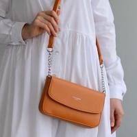 ราคา กระเป๋าสะพายหน้าจดหมาย แบรนด์แท้ David Jones สีน้ำตาลชานม (4524775230)