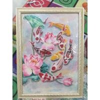 ราคา ภาพติดผนัง ภาพแขวน ภาพมงคล ภาพวาดสีน้ำ ภาพปลาคราบ8ตัว มงคลติดบ้านร้านค้า ขนาดA3/29.7x42cm กระดาษร้อยปอนด์ (18775495744)