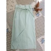 ราคา กระโปรงเอวสูงเชือกผูกเอวสีเขียวอ่อนผ่าหน้ามือ1ยี่ห้อJaspalแท้ค่ะ (19770283169)