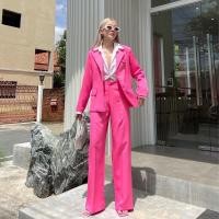 ราคา set blazer ชุดทำงาน สูท+กางเกง มือ 1 ป้ายห้อย สีชมพู (19613338256)