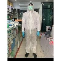 ราคา ชุดหมี ชุดคลุม วัสดุPP กันละอองน้ำกันฝุ่น กันสารเคมี ชุด coverall ชุดคลุมกันโรค ชุดคลุมทั้งตัว (3719007201)
