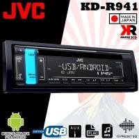 ราคา (ของแท้100%พร้อมส่ง)วิทยุติดรถยนต์1 din )JVC รุ่นKD-R491 รองรับการเล่นแผ่น CD CD พร้อมช่องต่อ USB/AUX ด้านหน้า ของแท้ (23325203843)