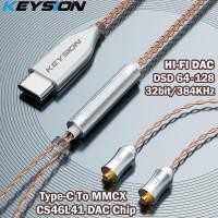 ราคา Keysion สายเคเบิลหูฟัง Type-C เป็น MMCX DSD128 HIFI DAC ถอดรหัสเสียง 32bit 384KHz พร้อมไมโครโฟน DIY (18690197102)