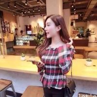 ราคา เสื้อคอปาดผ้าฝ้าย (3563332)