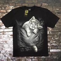 ราคา ของแท้100% เสื้อเรืองแสงแบรนด์แท้ 3D พิมพ์ลายเรืองแสง ลายแมวหลับ สกรีนลายหน้า-หลัง (10286126908)