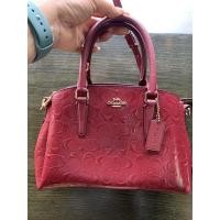 ราคา Coach 10 นิ้ว หนังแก้วสีแดง สวย 95% (7285636633)