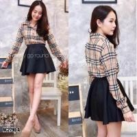 ราคา เซท เสื้อเชิ้ตburberry + กระโปรง (1613801115)