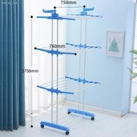 ราคา 2021ราวตากผ้า 3ชั้น แบบคอนโด ราวพับได้ Clothes line ราวตากผ้าคอนโด **รุ่นใหม่** ราวตากผ้าสแตนเลส ราวแขวนจัดเก็บเสื้อผ้า (10425274284)