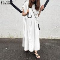 ราคา Zanzea ชุดเดรสยาว คอกลม แขนสั้น ลําลอง ทรงหลวม สไตล์เกาหลี วินเทจ สําหรับสตรี (15263910910)