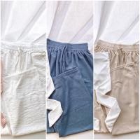 ราคา กางเกงเอวยางยืดผูกเชือกที่เอว ใส่สบายที่สุดในสามโลก ผ้าพริ้วและหนา (5858914732)