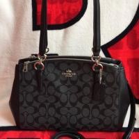 ราคา Sale ค่ะ‼️ Coach Small Christie Carryall New-แท้ สะพายข้าง 12.5 นิ้ว 2 ซิป ลายC สีดำ (941733790)