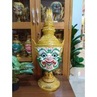 ราคา หัวโขน มารีศ ขนาดสวมหัว (กระดาษ) งานสวยแข็งแรง ปิดทองเค ประดับเพชร งานช่างฝีมือดี ฟรีฐานไม้อัดสีแดง ของแต่งบ้าน (21275479323)