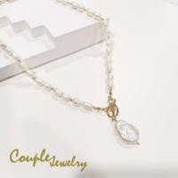 ราคา สร้อยคอมุกแท้​ มุกบาร๊อก​ แฟชั่นสุอฮอต​ ตัวเรือนชุบทอง18K (25453890618)