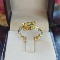 ราคา แหวนมงคล แหวนมังกรหุ้มทองคำ ฝังเพชร cz แท้ (24112429076)