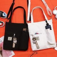 ราคา i happy shop: (ส่งจากไทย/พร้อมส่ง) ใบใหญ่ ผ้าหนา กระเป๋าผ้า สะพายข้าง สะพายหลัง ถอดสายได้ (22258990848)