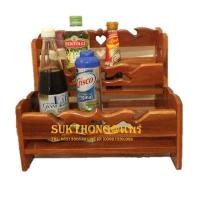 ราคา Sukthong@เเพร่ ชั้นวางขวดเครื่องปรุงไม้สัก 2 ชั้น ชั้นวางของในห้องครัว (3611963970)