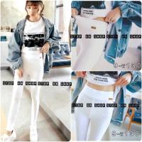 ราคา ❤️เลคกิ้งป้ายแมวหนังหรีไซส์ ‼️สีขาว ‼️งานป้ายow❤️ (1422542428)