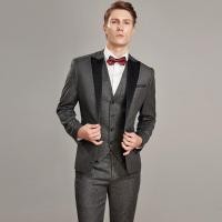 ราคา ชุดสูททักซิโด้ สีเทาปกดำ 3 ชิ้น สูท+กั๊ก+กางเกง พร้อมส่ง S,M,L (3165156145)