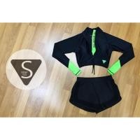 ราคา ชุดดำน้ำ/ชุดว่ายน้ำกันยูวี เสื้อครอปซิปหน้า+กางเกงขาสั้น by SummerSister (702776298)