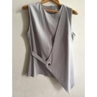 ราคา เสื้อแขนกุดป้ายข้างสีเทา (494848005)