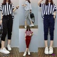 ราคา Set 2 เสื้อแขนสั้นลายริ้วผ้าไหมอิตาลี่ มาพร้อมกางเกงขาวยาว 4 ส่วนจั้มปลายขาผ้าแมงโก้ (949262770)