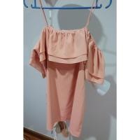 ราคา เดรสสายเดี่ยวเปิดไหล่ สีโอรสอ่อน (544795398)