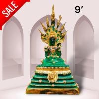 ราคา [SHLK]01พระแก้วมรกต ประทับบัลลังก์พญานาค 7 เศียร สีเขียวหยกมรกต ขนาด 9 นิ้ว สูง 50 ซม. เนื้อเรซิ่นแข็งแรง บูชาเป็นมิ่งขว (22645488230)
