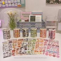 ราคา [พร้อมส่ง] สติ๊กเกอร์เทป สติีกเกอร์ม้วน สติกเกอร์ตกแต่ง DIY สติกเกอร์ลายน่ารัก คละลายใน 1 ม้วน สำหรับตกแต่งไดอารี่ (11818048987)