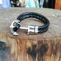 ราคา nn_braceletสายรัดข้อมือ RASTACLAT รหัส 147 กำไลข้อมือหนังถักสองเส้นทบ มีสองสีค่ะ ดำกับน้ำตาล หัวสมอเรือสีเงินค่ะ (965034028)