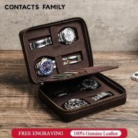 ราคา CONTACTS FAMILY กล่องหนังแท้ มีซิป 4 ช่อง แฮนด์เมด สําหรับใส่เครื่องประดับ นาฬิกา บัตรเดินทาง (16996730716)