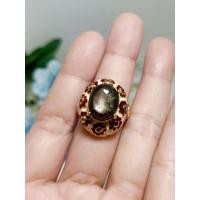 ราคา แหวนพลอยแท้สตาร์ทองพลอยแบล็กสตาร์(Black Star Sapphire)ทรงกองข้าวหรือหลังเบี้ย (20601311093)